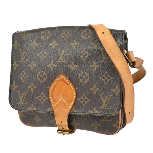 LOUIS VUITTON Cartouchiere MM Shoulder Bag Monogram Leather Brown - Picture 1 of 13
